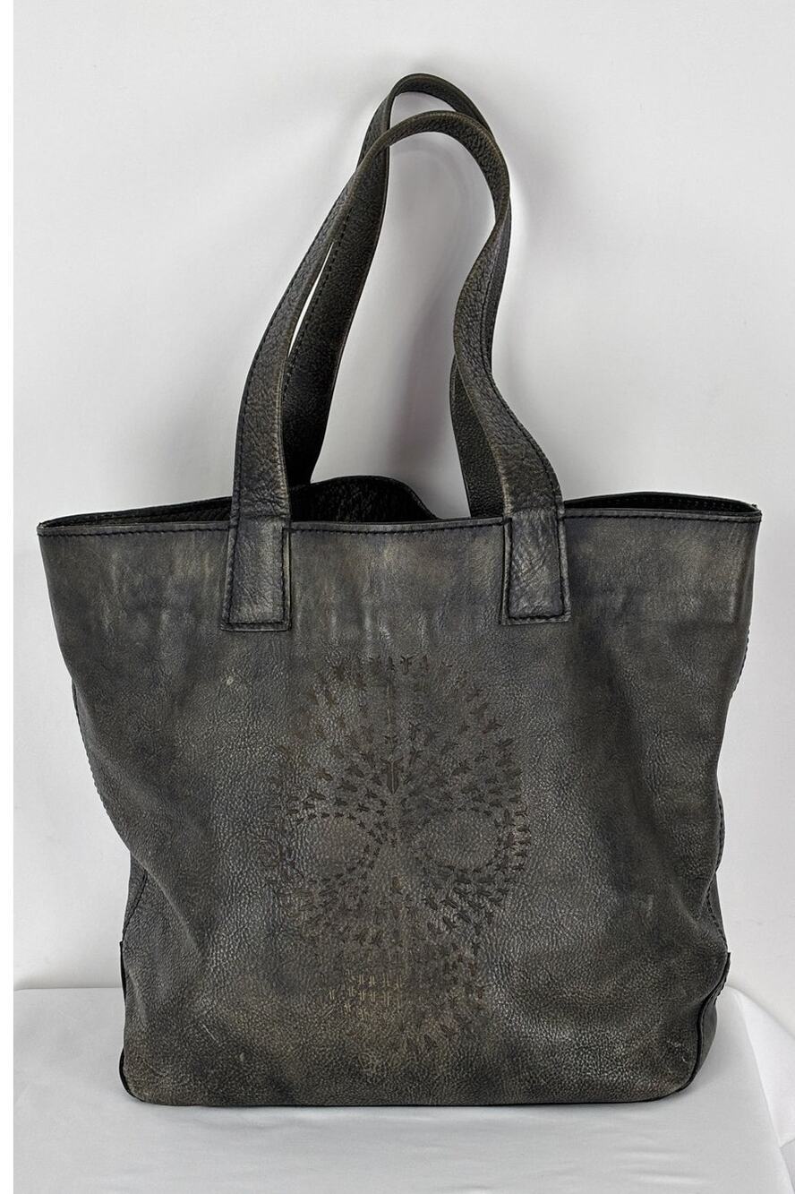 Frye Leather Embossed Skull Tote Bag Purse